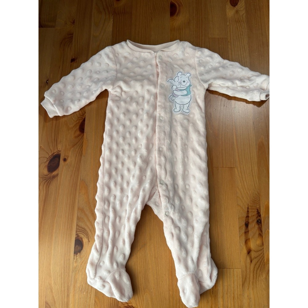 Disney Baby Winnie The Pooh Light Pink Fleece Footed Sleeper Size 3-6M